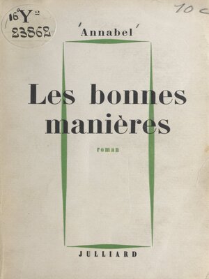 cover image of Les bonnes manières